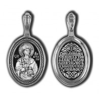 Великомученица Анастасия Узорешительница. Именной серебряный образок, серебро 925 пробы с чернением фото