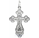 Нательный крест с распятием из родированного серебра 925 пробы