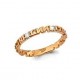 Изящное религиозное кольцо "Спаси и сохрани" из золота 585 пробы, 5 фианитов по кругу, ширина 2 мм