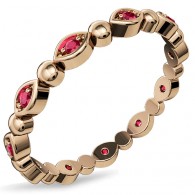 Умопомрачительное кольцо Weeks с рубинами из красного золота 585 пробы фото