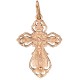 Золотой нательный крест с распятием из красного золота 585 пробы