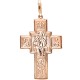 Нательный крест с Распятием Христовым и Святыми из красного и белого золота 585 пробы