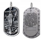 Православный медальон, образок, жетон военных и путешественников с ликом Св. Николая Чудотворца из серебра 925 пробы с молитвой
