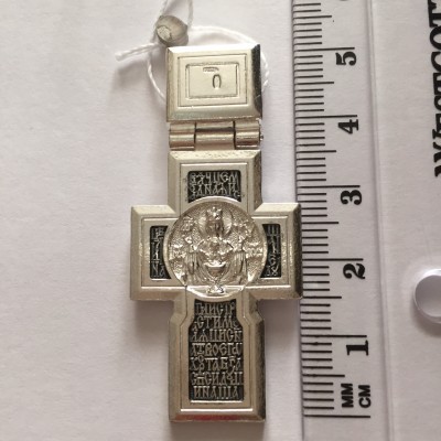 Нательный крест "Распятие Христово. Деисус", серебро 925 пробы с чернением фото