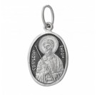 "Святой мученик Феодор Тирон". Именная нательная иконка из серебра 925 пробы