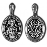 Святой мученик Валерий Севастийский. Подвеска из серебра 925 пробы с чернением фото