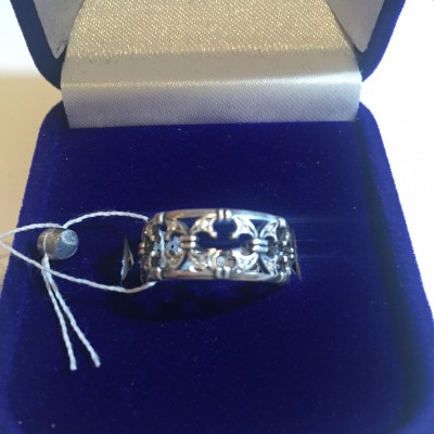 Прелестное православное кольцо с 24 фианитами из серебра 925 пробы фото