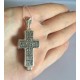 Нательный мощевик-крест Распятие Христово с молитвой на обороте из серебра 925 пробы с чернением