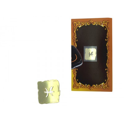 Золотая наклейка "Знак зодиака Близнецы", размер 1*1.5, 1.5*1.5 (элитные подарки- бижутерия) арт.51316 фото