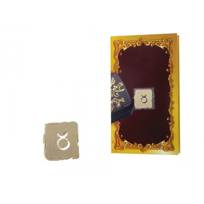 Золотая наклейка "Телец", размер 1*1.5, 1.5*1.5 (элитные подарки- бижутерия) фото