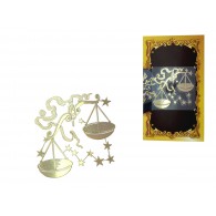 Золотая наклейка "Знак зодиака Весы", размер 3.5*4.4 (элитные подарки- бижутерия) фото