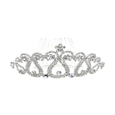 Праздничный свадебный гребешок-заколка для волос в виде короны, элитная бижутерия фото
