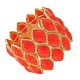 Харизматичный жесткий браслет с красными синтетическими вставками, Bijou Tresor (элитная бижутерия)