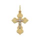 Крестик с распятием из комбинированного золота 585 пробы