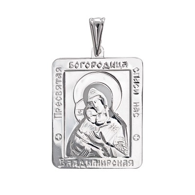 Владимирская Божия Матерь. Образок из серебра 925 пробы фото