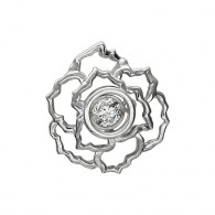 Воздушный кулон "Цветок" из коллекции Impulse silver с подвижным фианитом из серебра 925 пробы фото