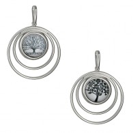 Экстраординарная подвеска "Дерево" от Amulet silver с ювелирным стеклом из серебра 925 пробы фото