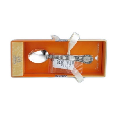 Чудная чайная ложечка "Кукла" из серебра 925 пробы с чернением в подарочном футляре фото