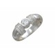 Кольцо с фианитом из серебра 925 пробы цвет металла белый 4.23 гр.